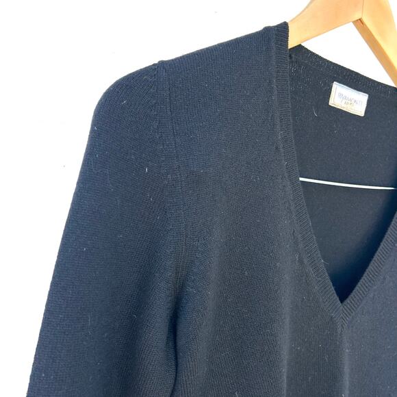 Rivamonti By Brunello Cucinelli Wool Silk Knit V-Neck Sweater Black Small - Picture 6 of 9